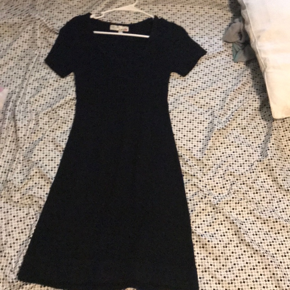 A black sweater dress